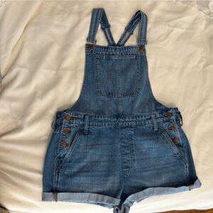 Madewell Blue Denim Overalls Classic Style